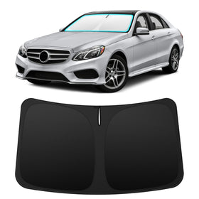 INSAUTO front view installed on Mercedes-Benz E-Class showing full coverage and cooling benefit