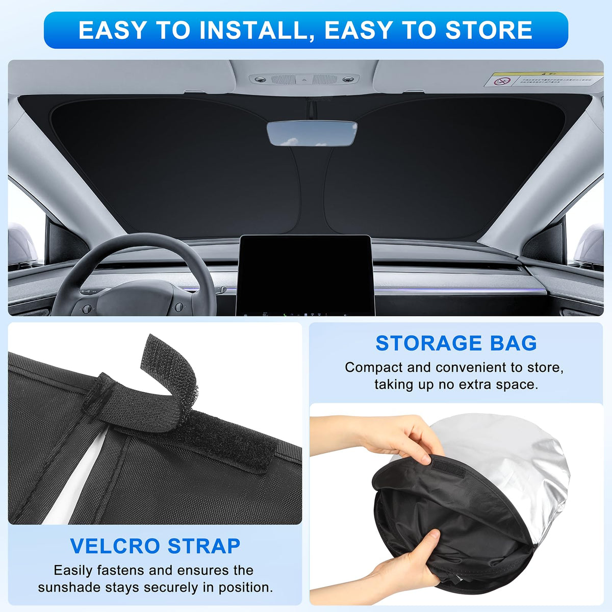 INSAUTO folded in included pouch for compact storage and easy portability