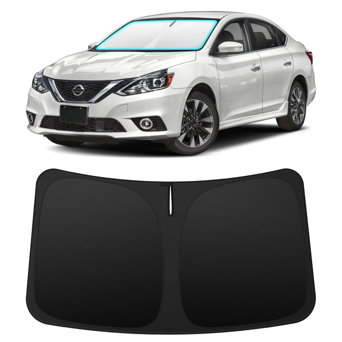 INSAUTO front view showing perfect fit and full windshield coverage benefits
