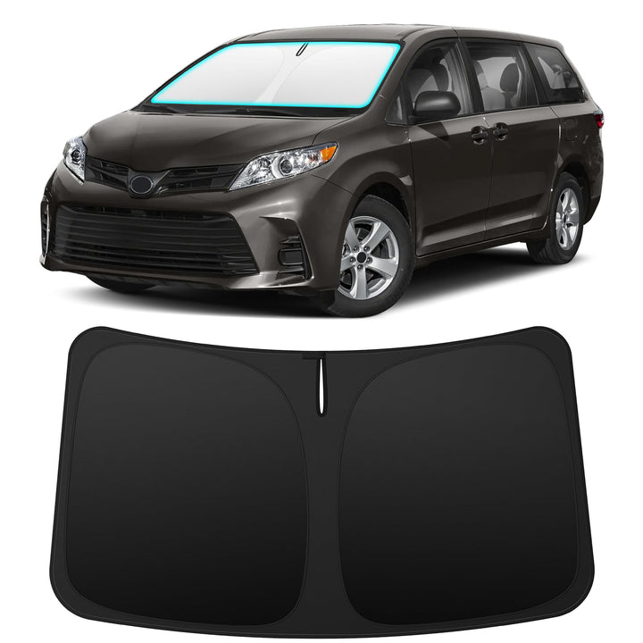 INSAUTO front-fit sun shade on Sienna windshield protecting interior