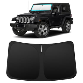 INSAUTO front view of custom-fit windshield shade showing full coverage and protection