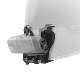 Insta360 mount next to ruler showing compact size for easy transport