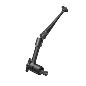 Camera mounted on Insta360 Magic Arm showing forward and side shooting options