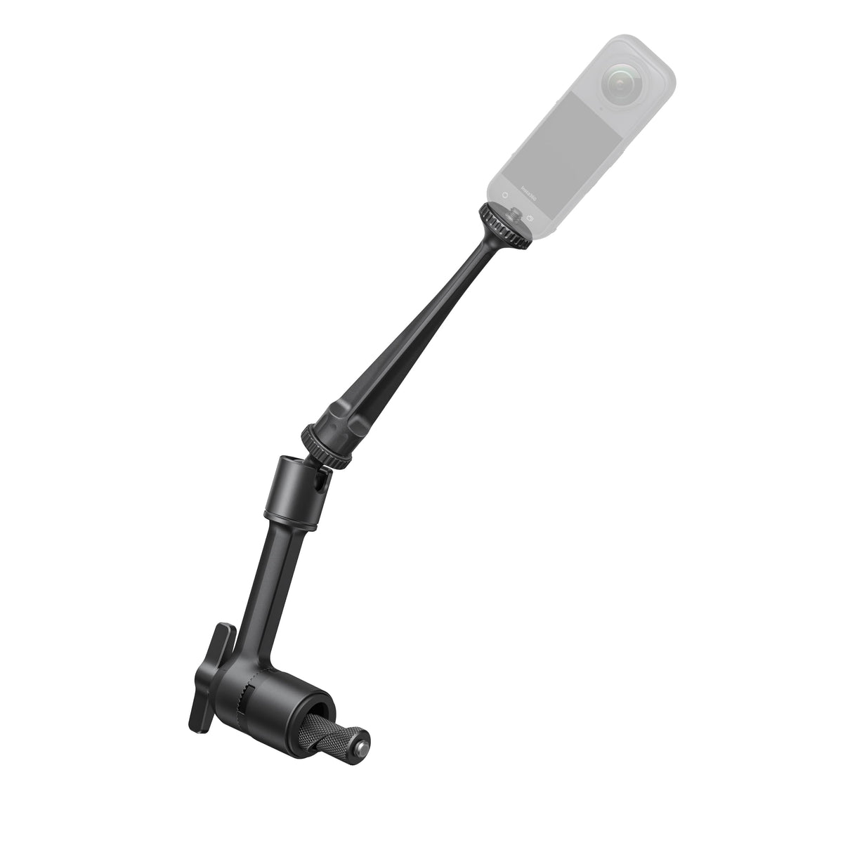 Close-up of Insta360 Magic Arm joints highlighting robust construction and adjustability