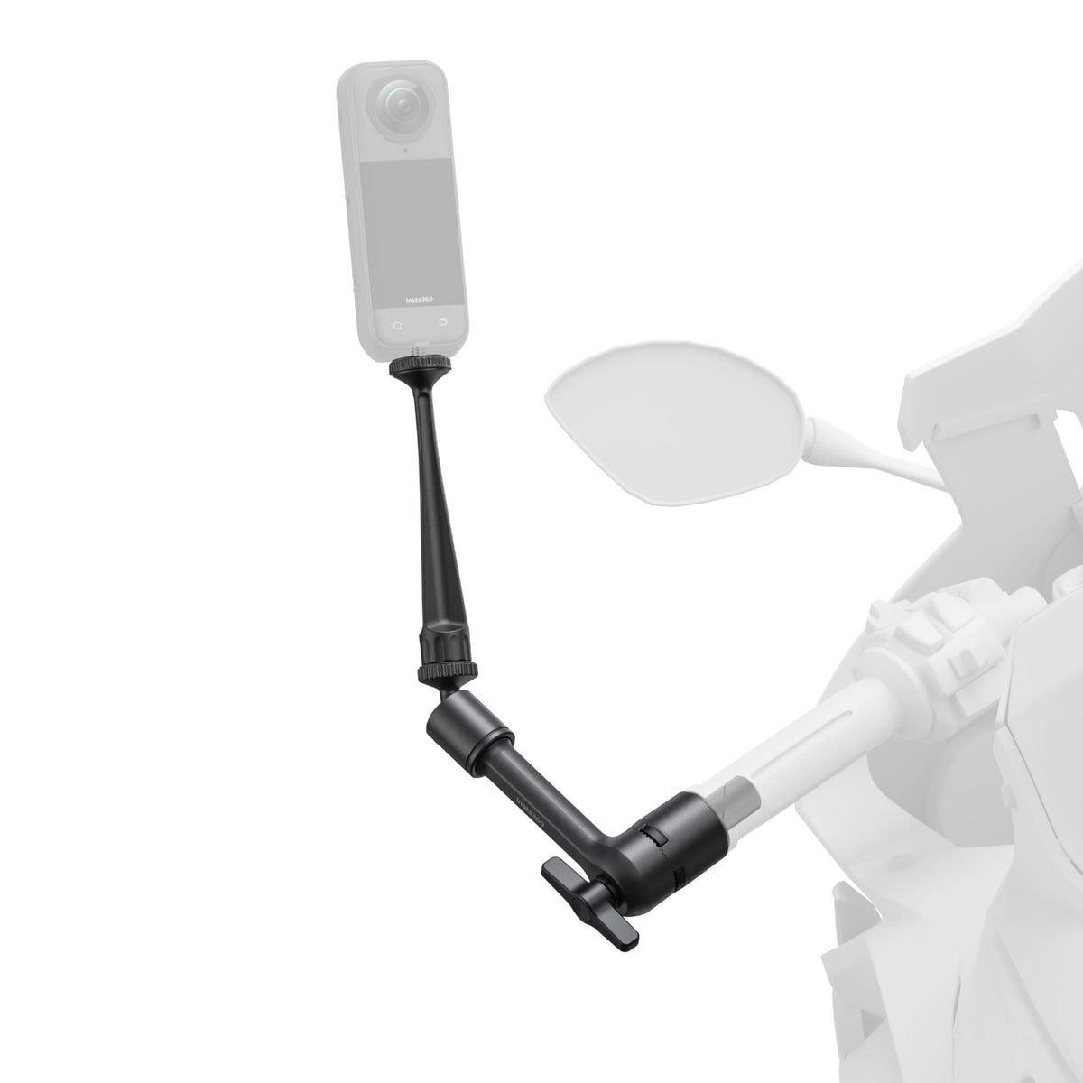 Insta360 Magic Arm front view showing compact mount and stable design for steady shots