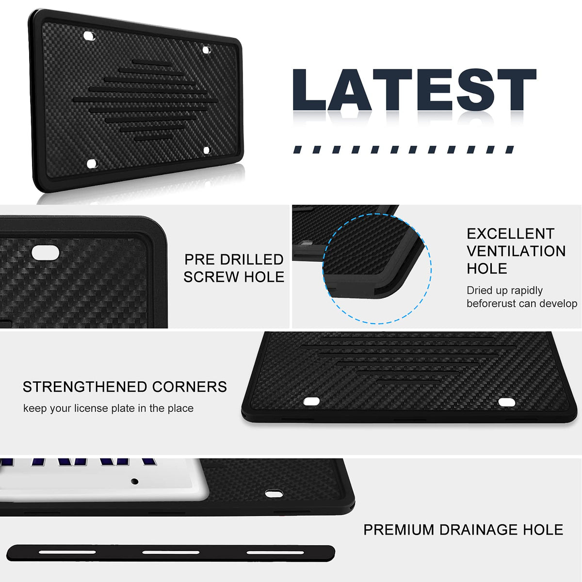 Intermerge frame sliding onto license plate showing easy install and secure hold