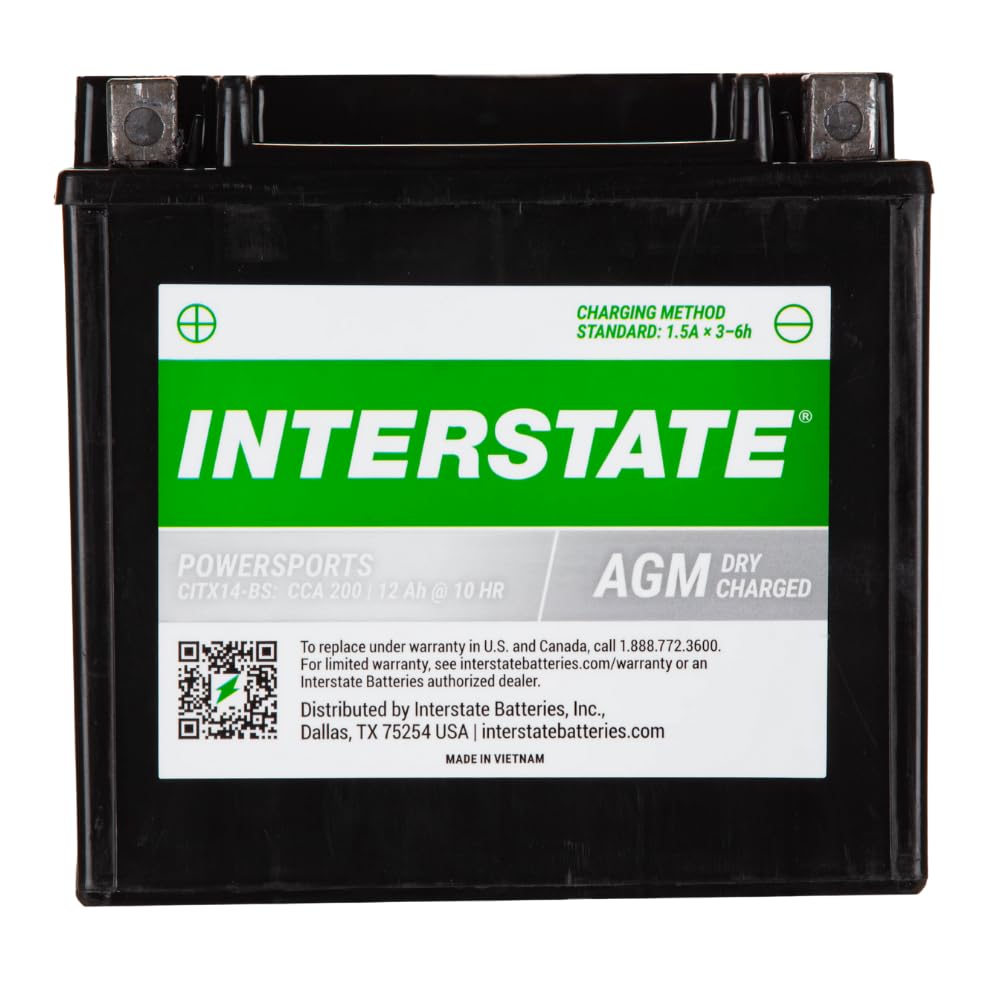 Interstate Batteries front view showing sealed battery and reliable starting power