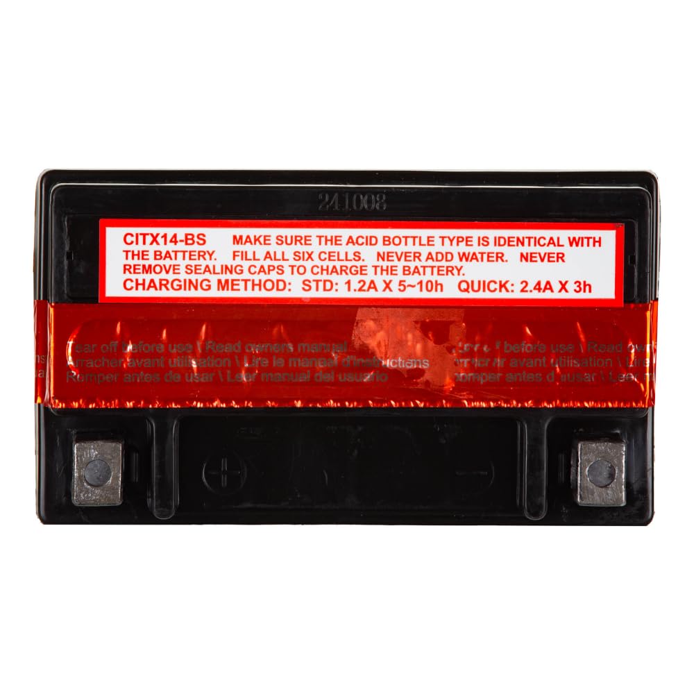 Interstate Batteries label and specs close-up clarifying model and capacity information