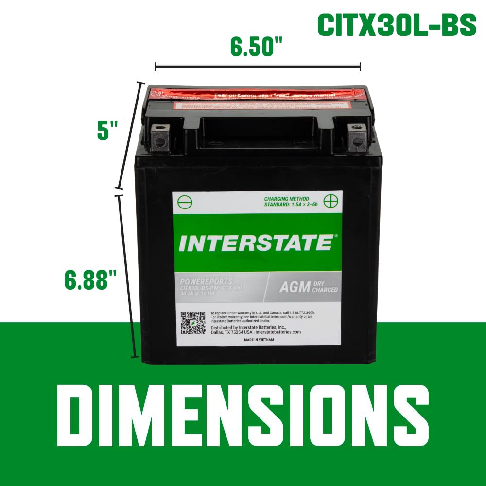 Interstate battery with included no-pour acid pack and installation tools shown