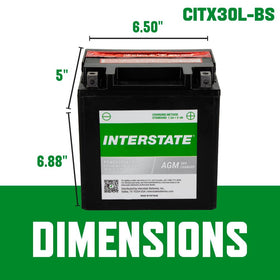 Interstate battery with included no-pour acid pack and installation tools shown