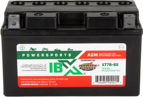 Interstate IBX YT7B-BS front angle showing sealed case and label benefit durability
