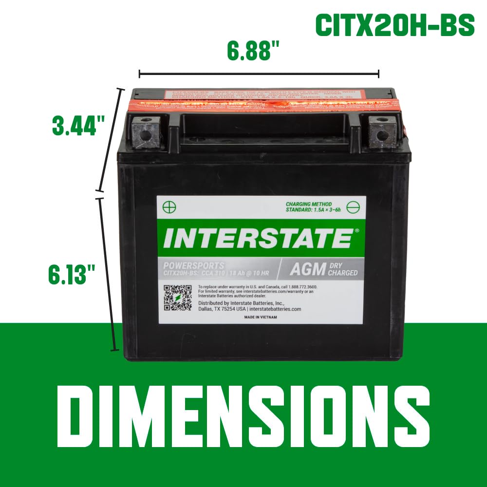 Interstate Batteries YTX20H-BS acid pack and tools ready for one-time activation and safe filling