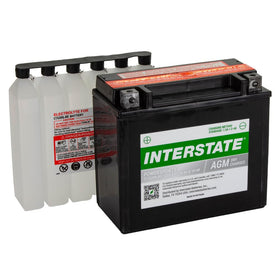 Interstate Batteries YTX20H-BS installed on a motorcycle demonstrating compatibility and secure fit