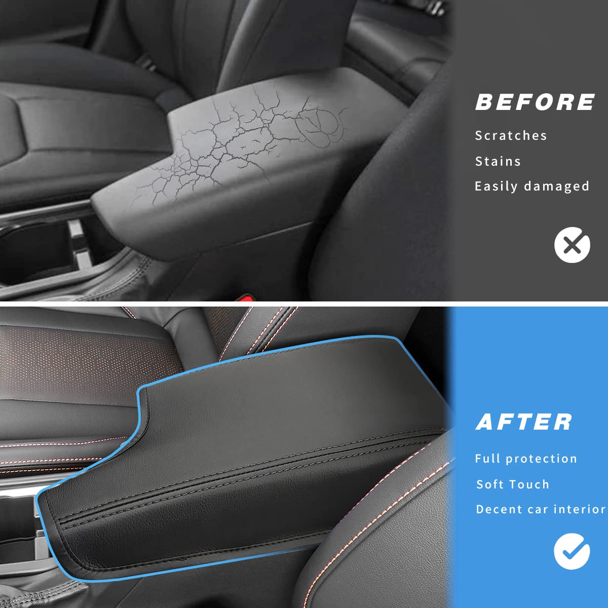 INTGET installed armrest top view offering improved comfort and protection