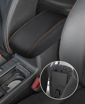 INTGET size comparison on console lid showing coverage and exact fit for Crosstrek
