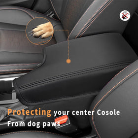 INTGET close-up of leather and black stitching for durable finish
