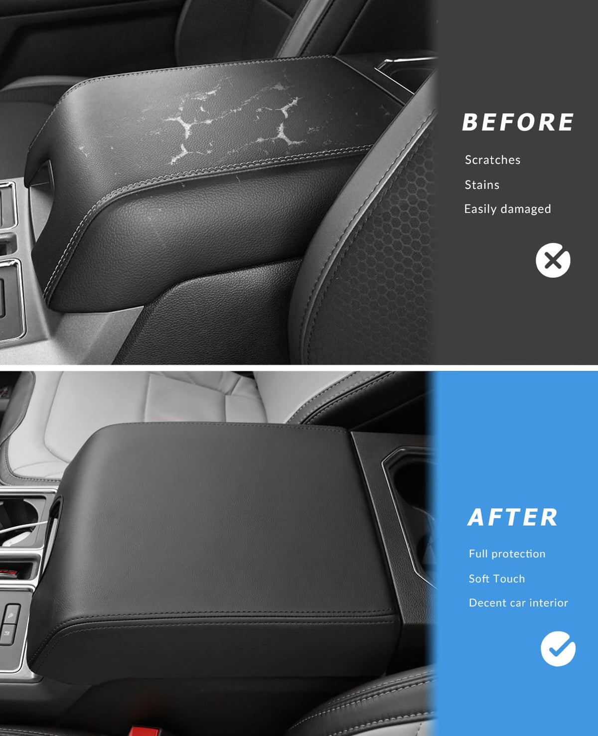 INTGET closeup of black stitching and leather texture highlighting durability