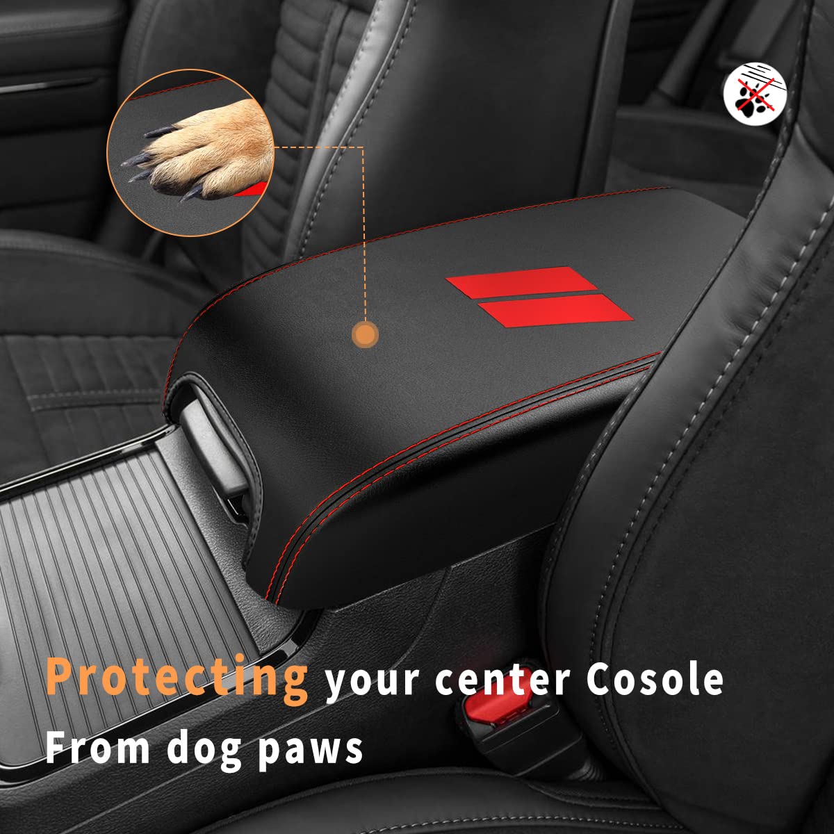 INTGET red slash design detail adding sporty accent and concealment benefit
