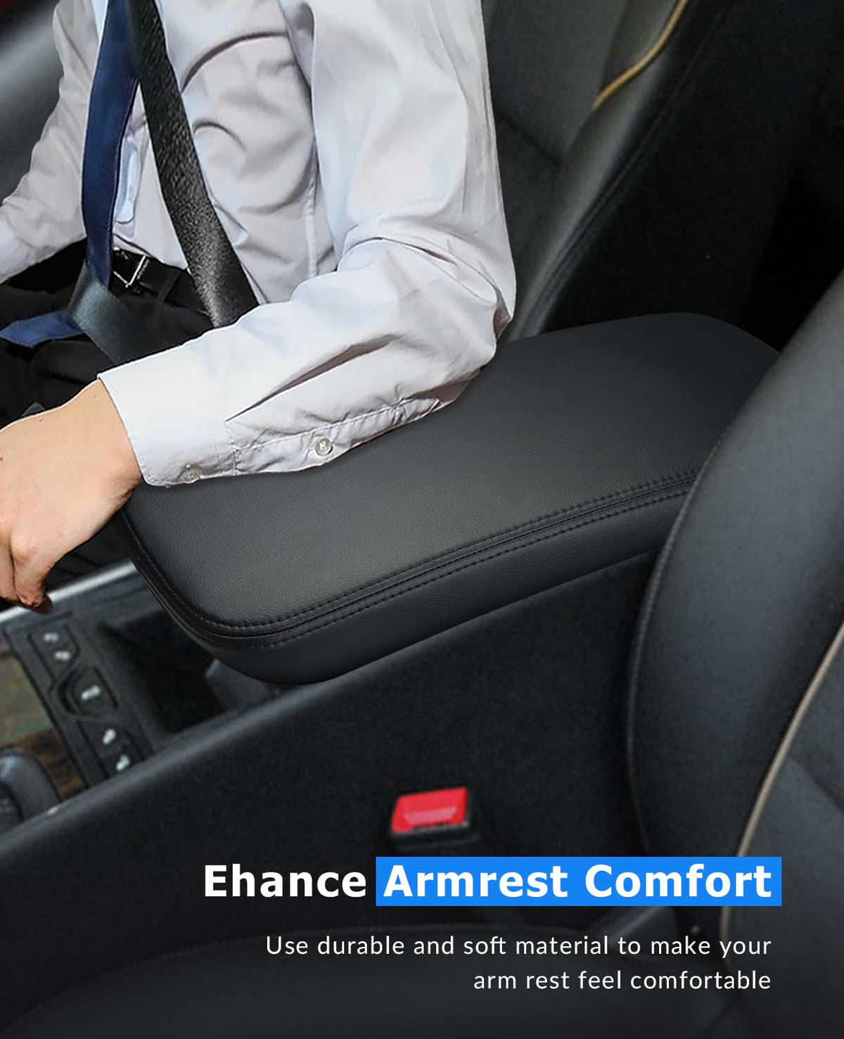 INTGET installed cover with console open showing easy access benefit