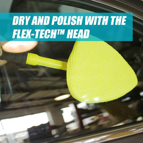 Invisible Glass extendable handle extended to reach high windshield for ergonomic cleaning