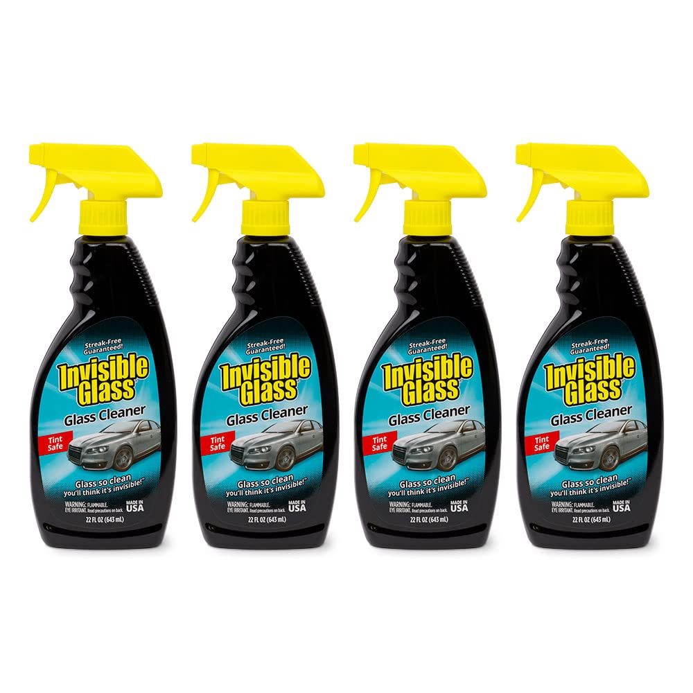 Invisible Glass front spray bottle showing label and nozzle for clear application
