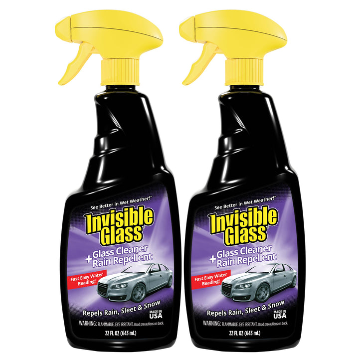 Invisible Glass front view of two 22 fl oz spray bottles showing packaging and convenience