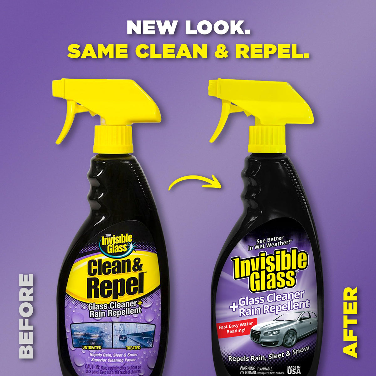 Invisible Glass label close-up highlighting product name and ammonia-free benefit