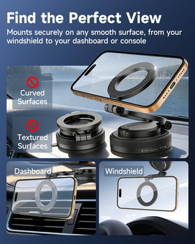 iOttie mount adjusted to show four-axis movement and precise viewing angle control