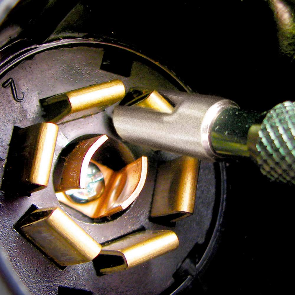 Innovative Products of America cleaned terminal after use demonstrating improved contact