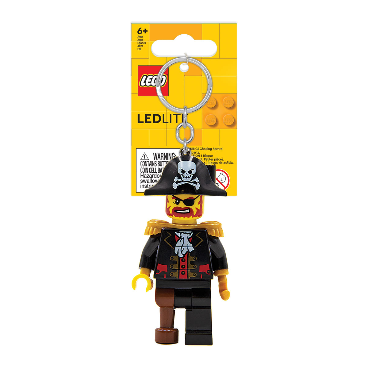 IQ LEGO Captain Brickbeard illuminated at night showing handy light use