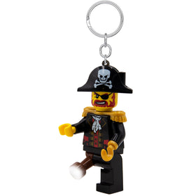 IQ LEGO Captain Brickbeard posed on a desk as a fun display piece