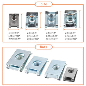 IQIHUI labeled display of M4 to M8 sizes clarifying thread options and proper use