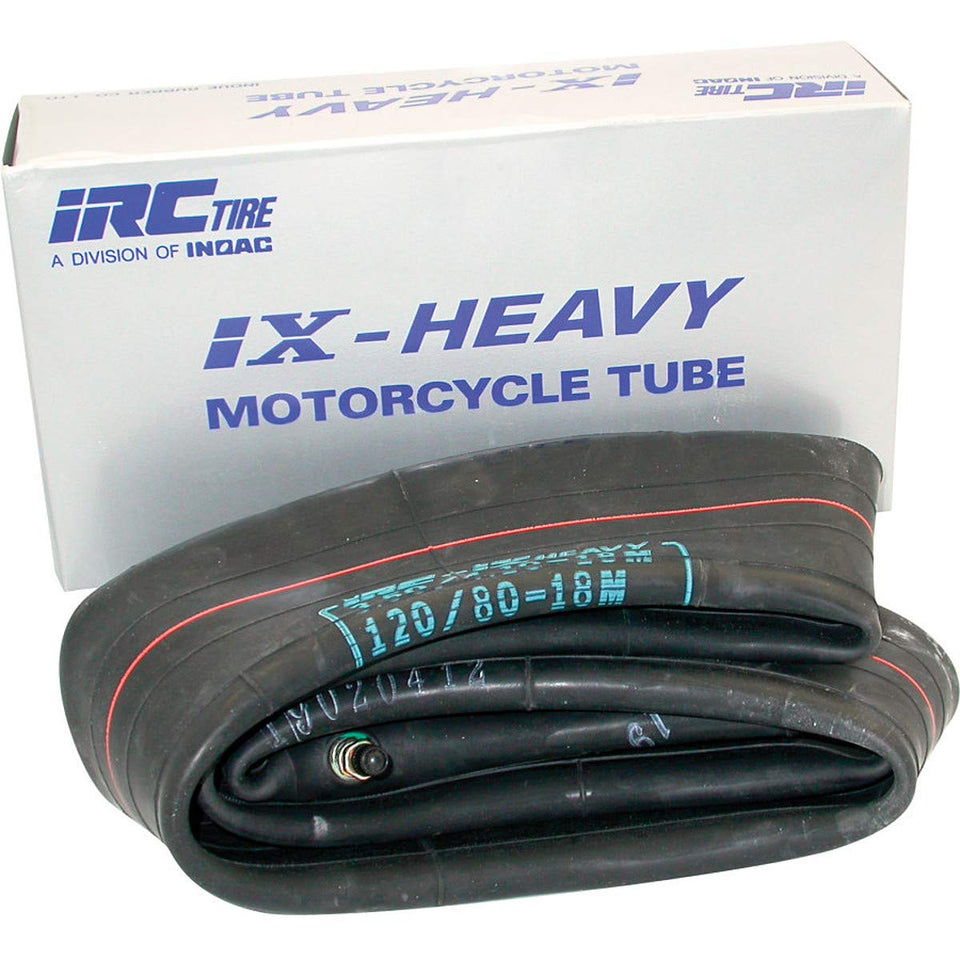 IRC heavy-duty tube front packaging showing label and size, durable replacement benefit