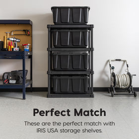 IRIS USA nested empty bins showing compact storage when not in use