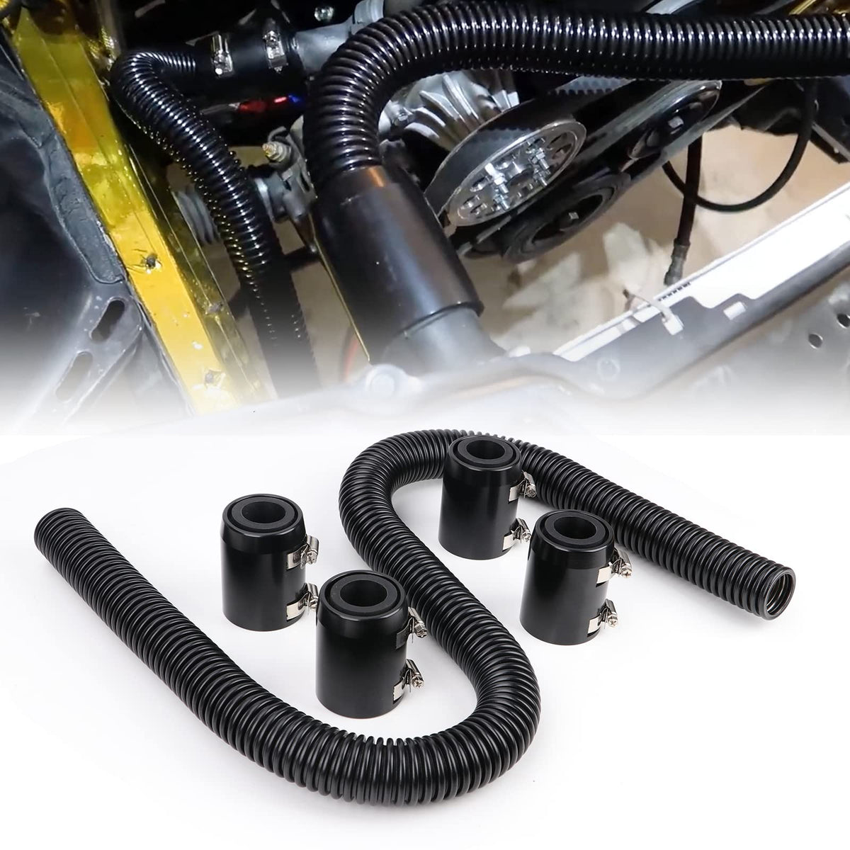 iRKY flexible hose front view showing full kit and ready-to-install benefit
