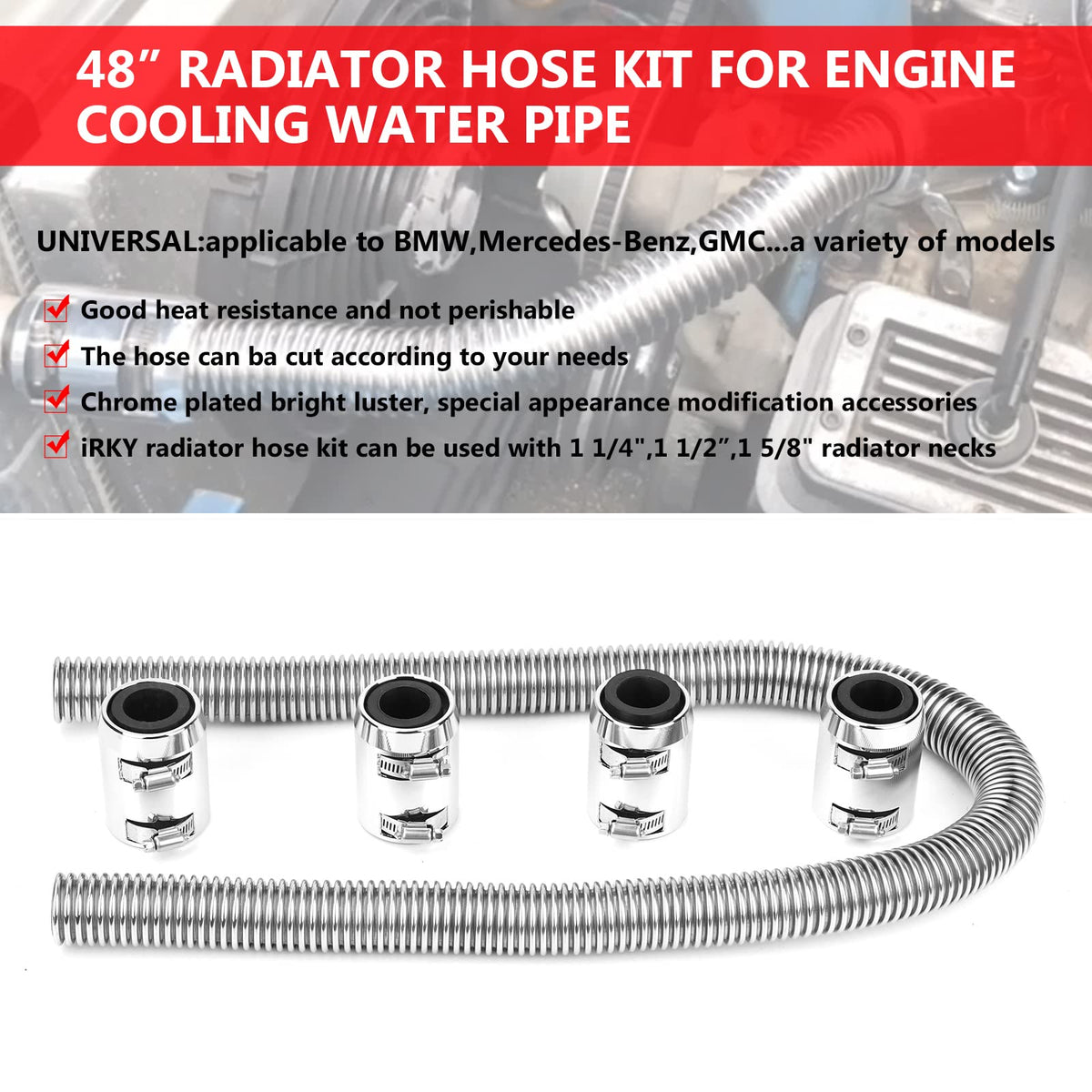 iRKY stainless braid close-up highlighting durable texture and heat resistance