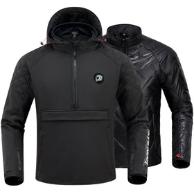 IRON JIA'S front view of jacket showing fit and protection benefits