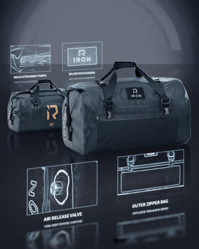 IRON JIA'S MOLLE and hook-and-loop panel for customizable attachments and organization