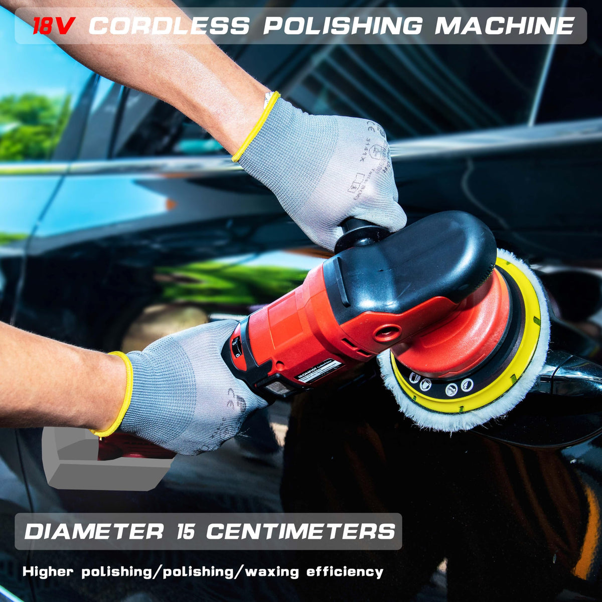 IRONFIST polisher in use on car hood demonstrating smooth finish benefit
