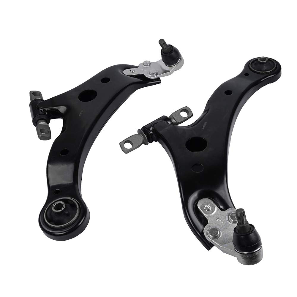 IRONTREE right lower control arm in packaging highlighting pre-assembled ball joint benefit