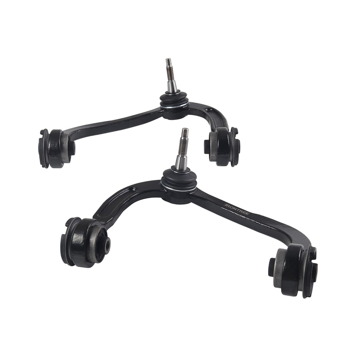IRONTREE passenger-side control arm front view showing installation-ready benefit