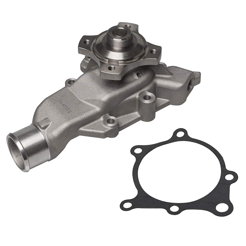 IRONTREE water pump front view showing mounting points and fitment benefit