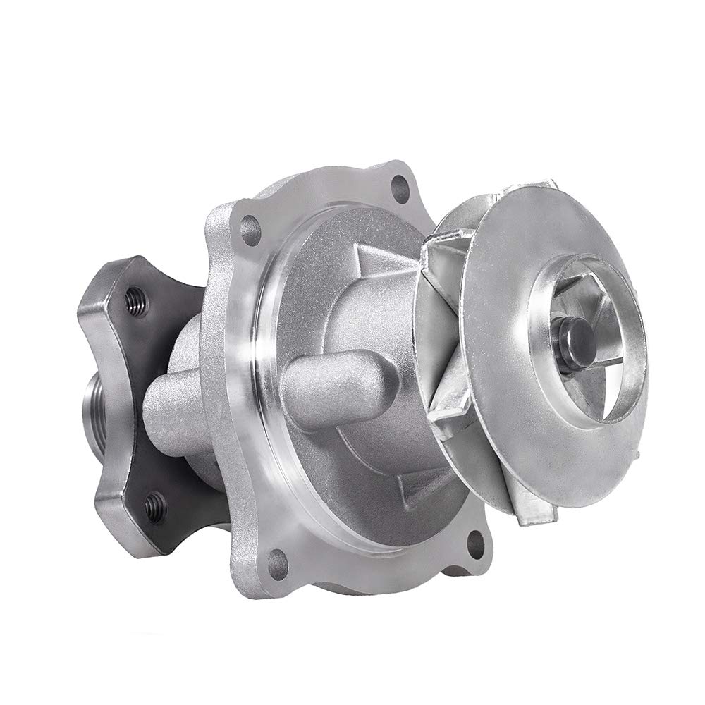 IRONTREE water pump installed on engine bay, demonstrates direct-replacement fit