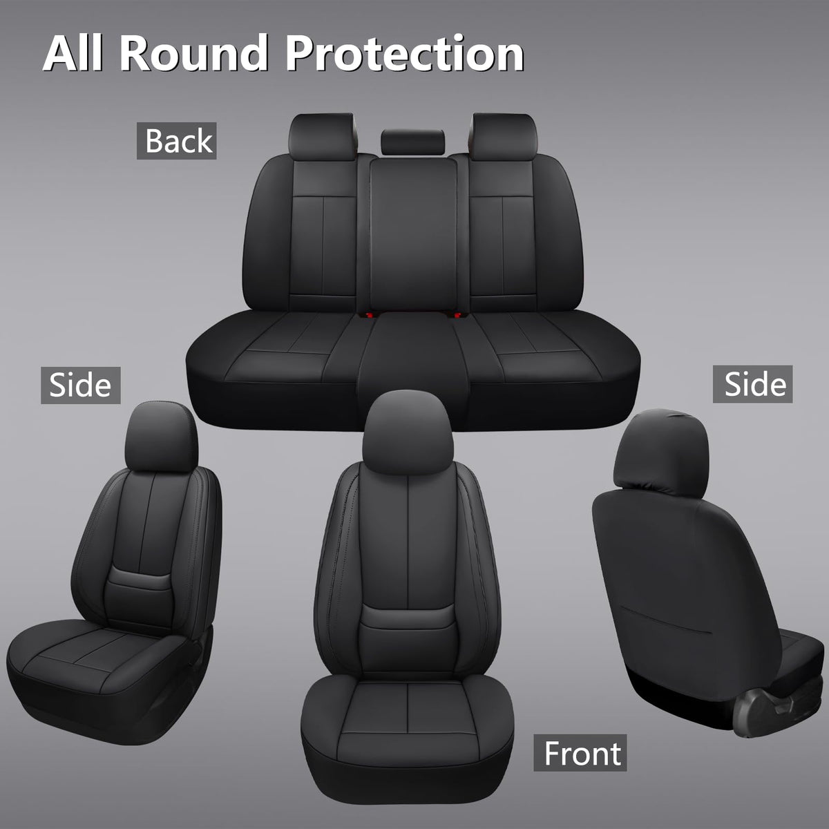 Isen-CoverAuto rear seat view demonstrating complete five‑seat coverage benefit