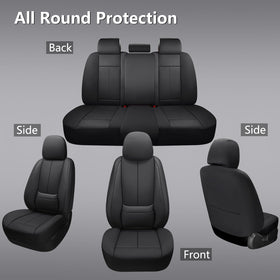 Isen-CoverAuto rear seat view demonstrating complete five‑seat coverage benefit