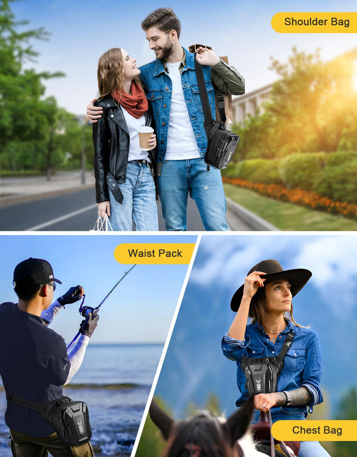 ISEYOU breathable back panel and reflective strip boosting comfort and visibility