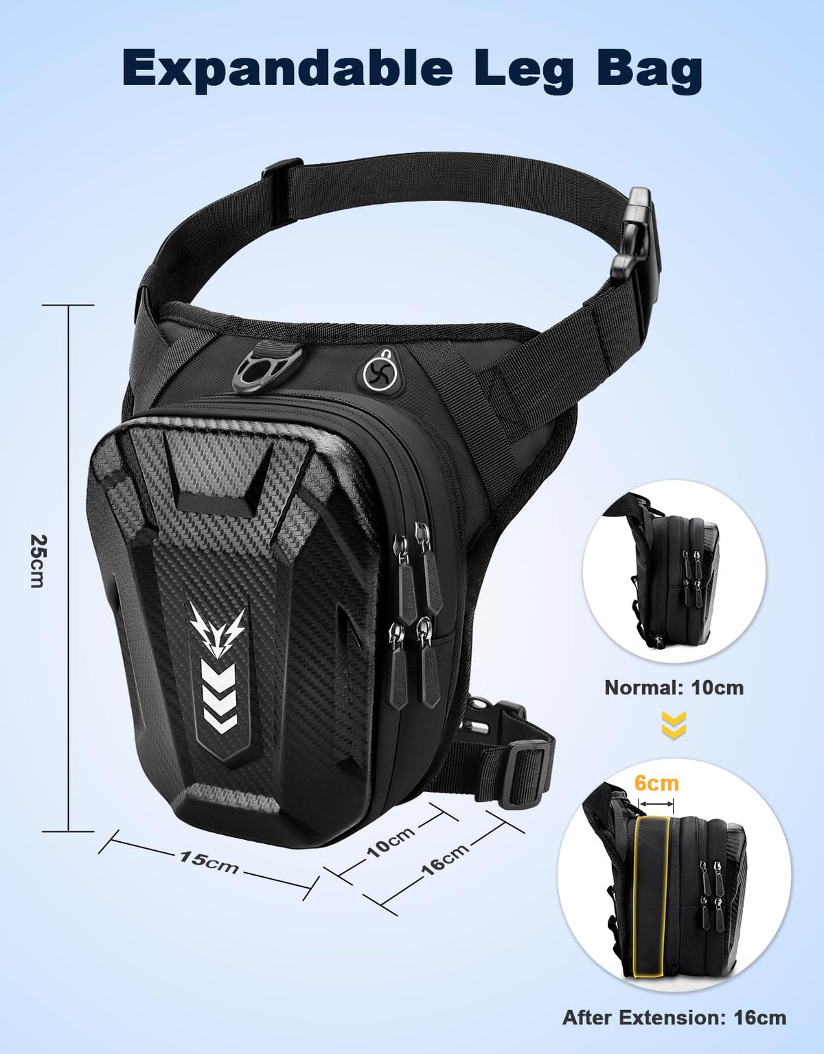 ISEYOU expanded main compartment with organized pockets for versatile storage