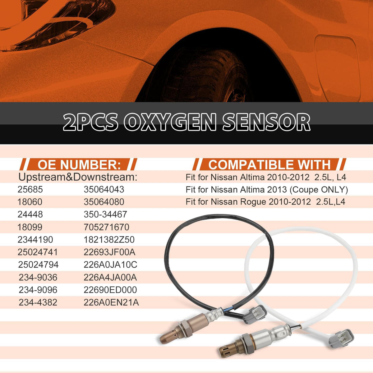 ISINMOTOR upstream sensor installed under Nissan hood showing correct positioning and fast warm-up heater