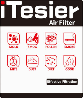 ITESIER cabin filter close detail showing pleats and seal for fresher interior air