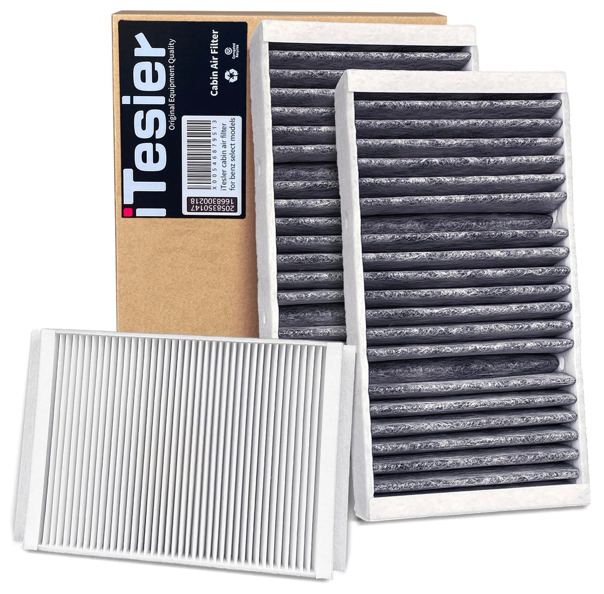 ITESIER front packaging showing three-filter kit and clear contents benefit easy identification